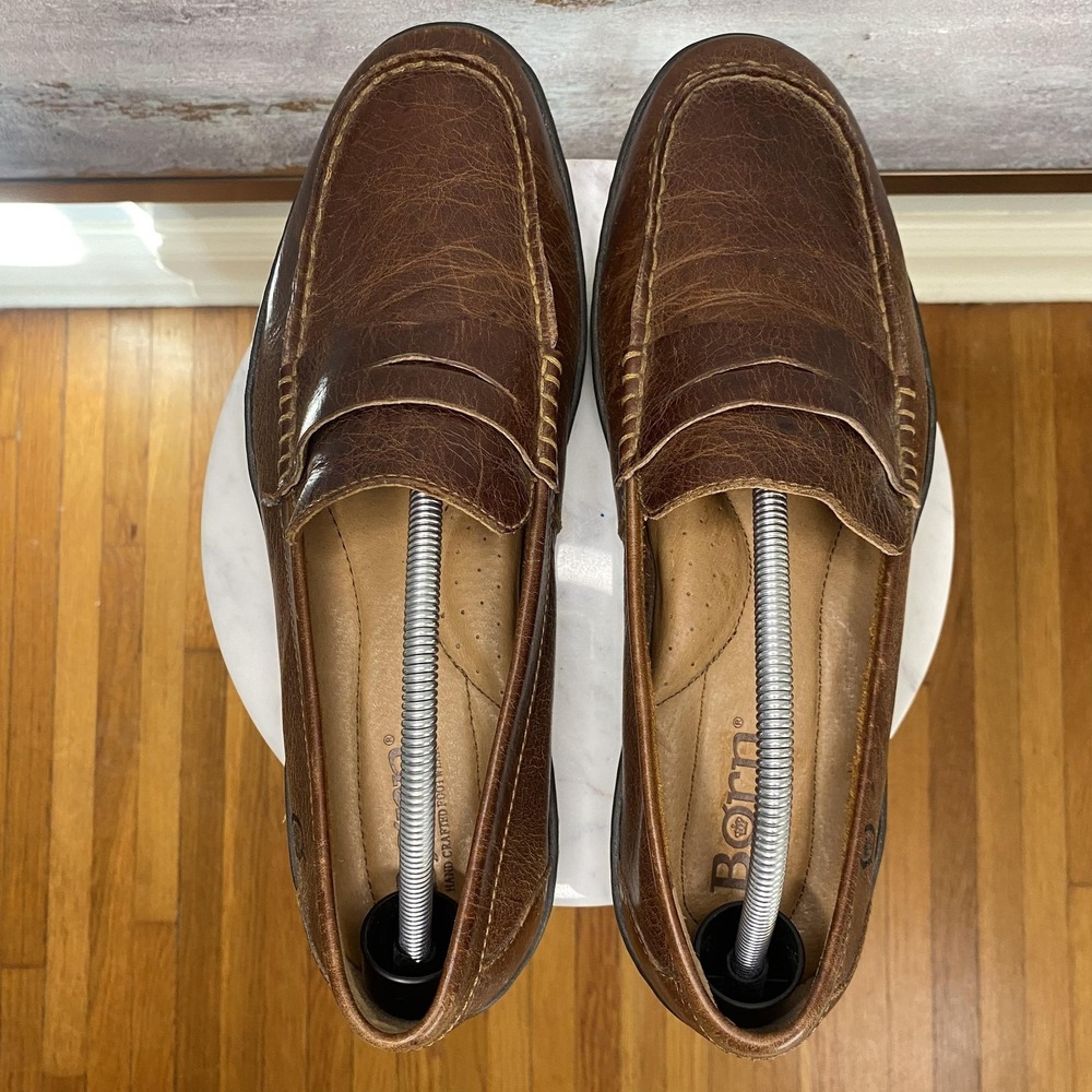 Born Shoes Mens Size 11 Brown Leather Penny Loafers Slip On Casual Comfort - Picture 7 of 11